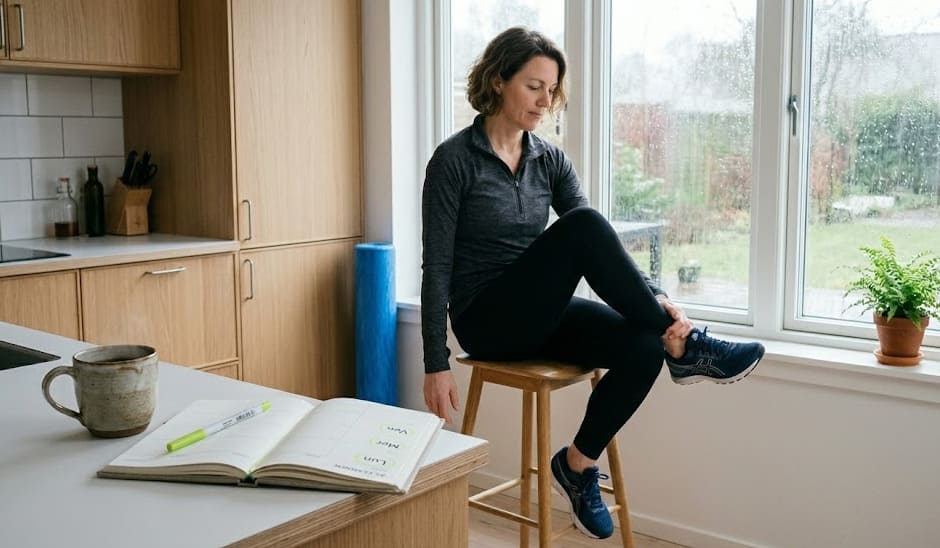 Coureuse sur chemin forestier le matin