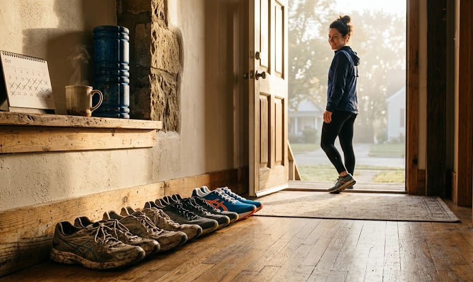 Coureur régulier sur sentier au lever du soleil — peut-on courir tous les jours